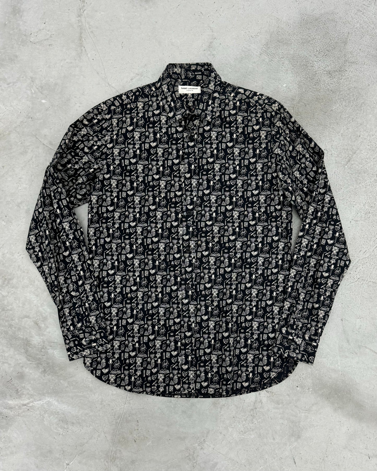 SAINT LAURENT FW14 HUNX&PUNX DOODLE SKETCH SHIRT