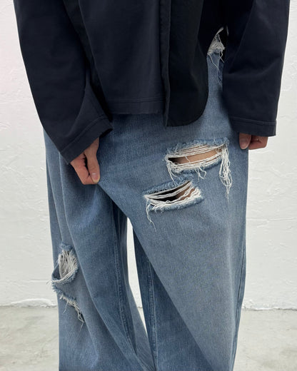 BALENCIAGA PRE-FALL 2021 RIPPED BAGGY JEANS