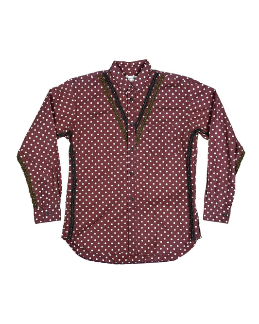 COMME DES GARCONS SHIRT BRAIDED POLKA DOT SHIRT