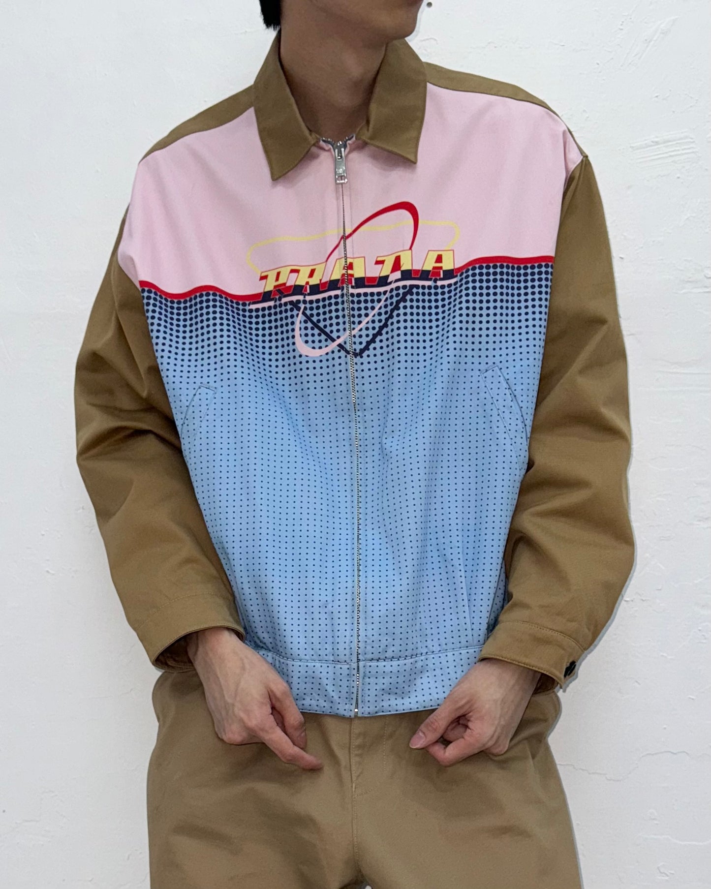 PRADA SS20 FUTURISTIC LOGO HARRINGTON JACKET