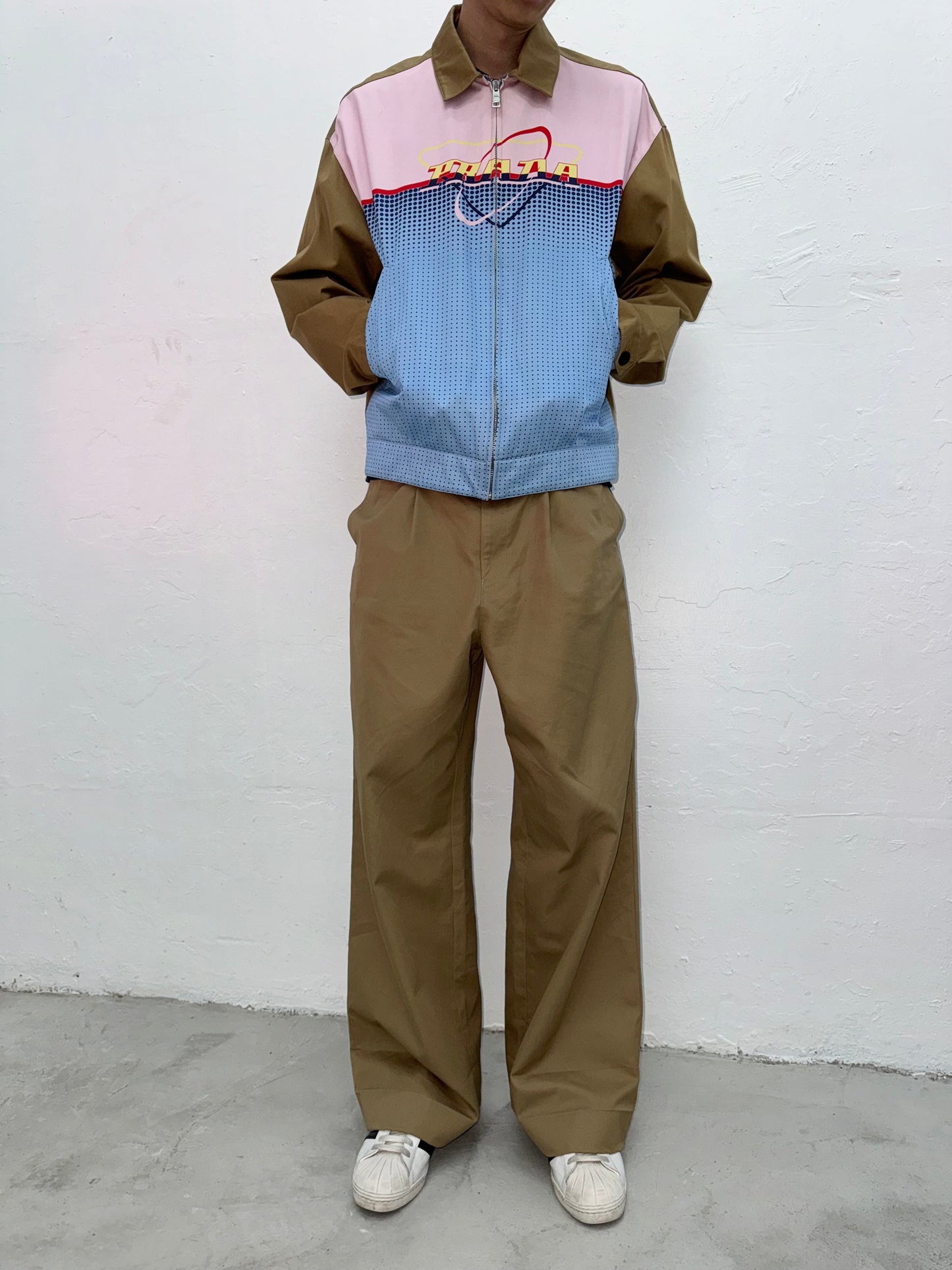 PRADA SS20 FUTURISTIC LOGO HARRINGTON JACKET