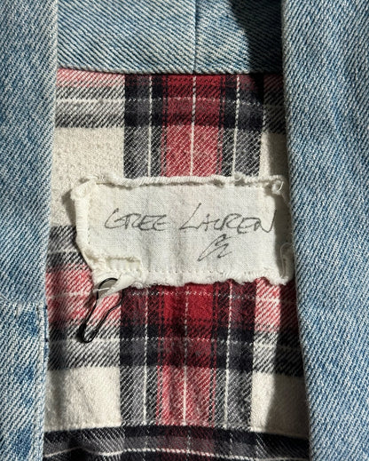 GREG LAUREN VINTAGE DENIM STRIPE KIMONO STUDIO