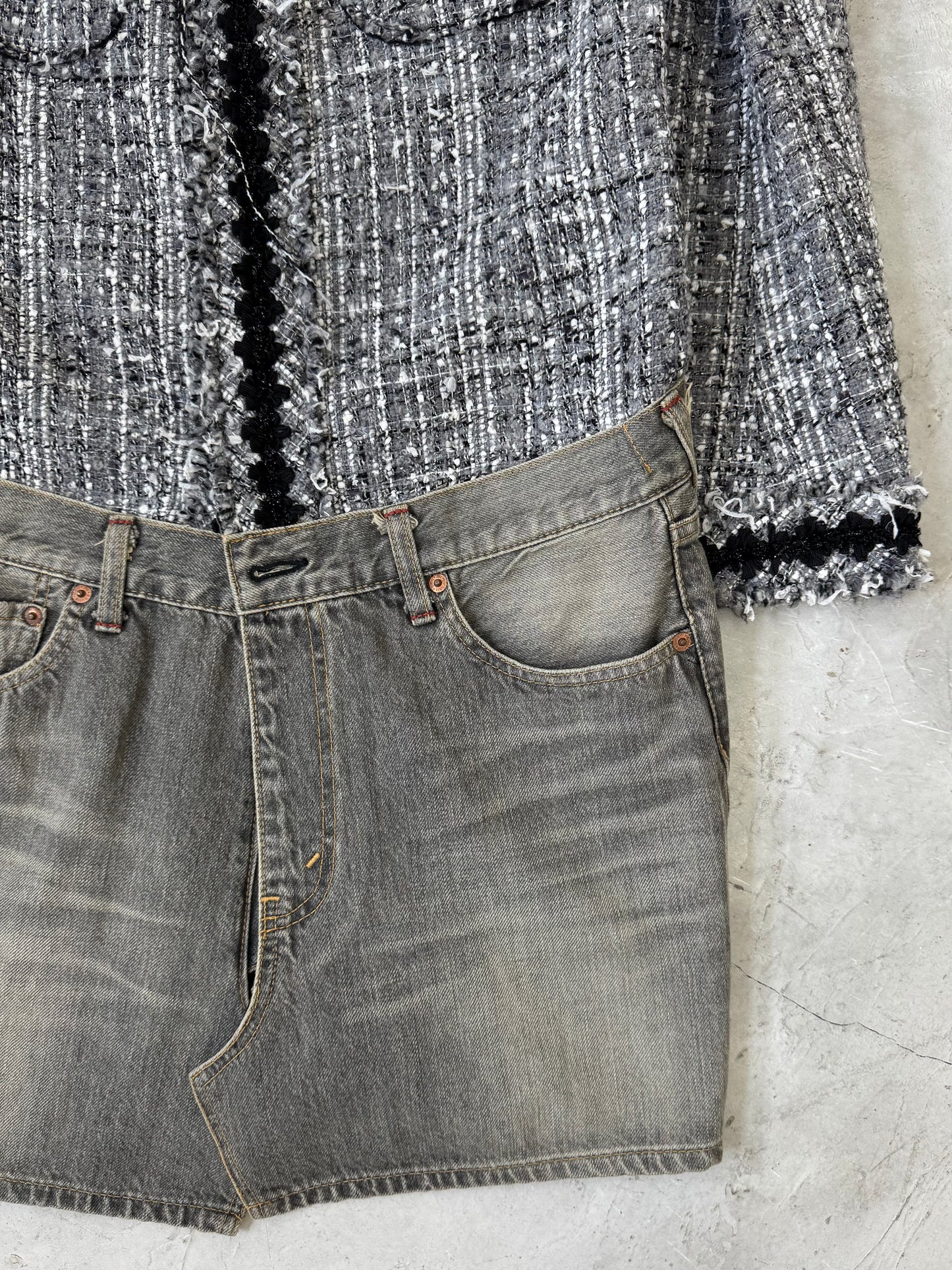 JUNYA WATANABE DENIM FW14 HYBRID TWEED/DENIM JACKET