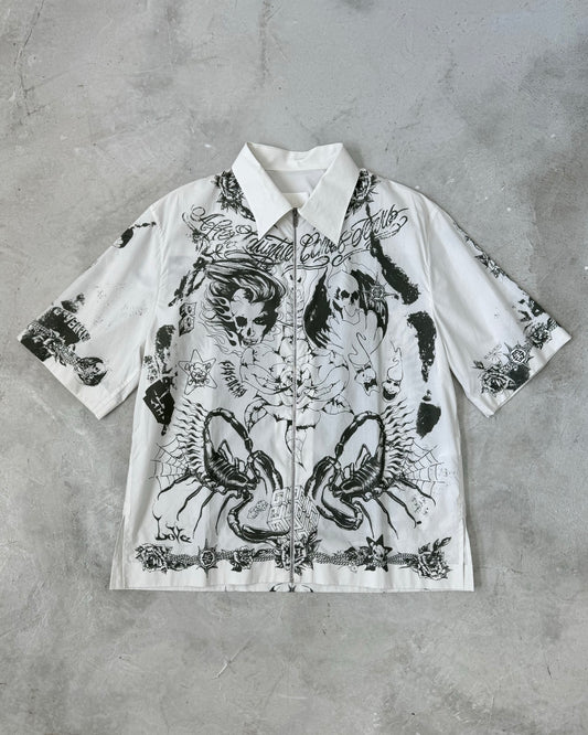 GIVENCHY SS21 L.A. TATTOO ZIP SHIRT