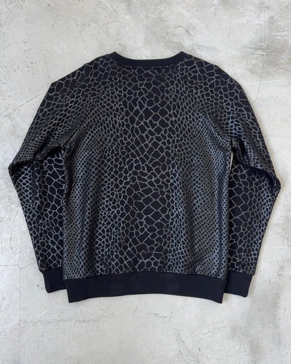 SAINT LAURENT FW15 BRUSHED ALLIGATOR PRINTED SWEATSHIRT