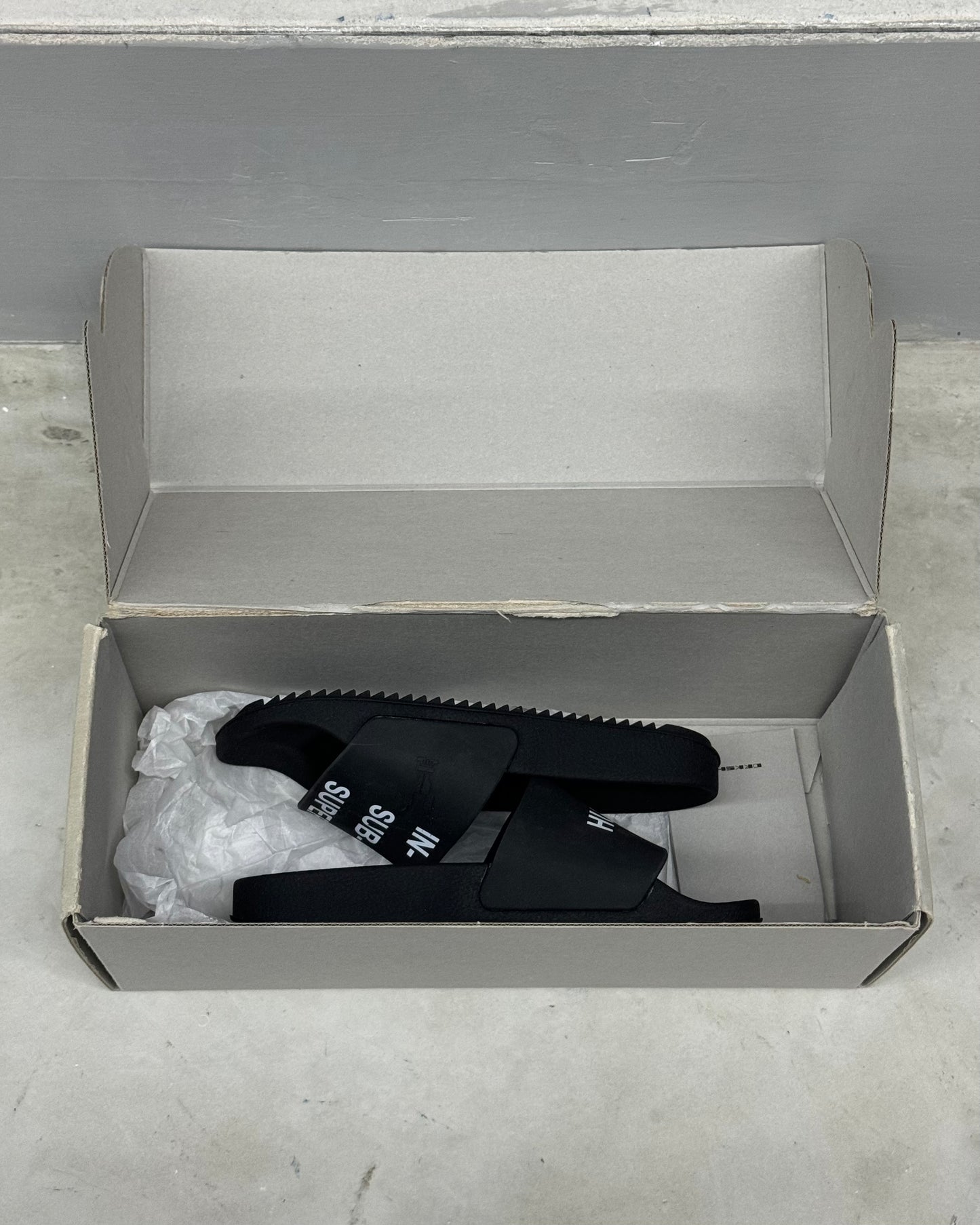 RICK OWENS DRKSHDW SS21 RUBBER SLIDES