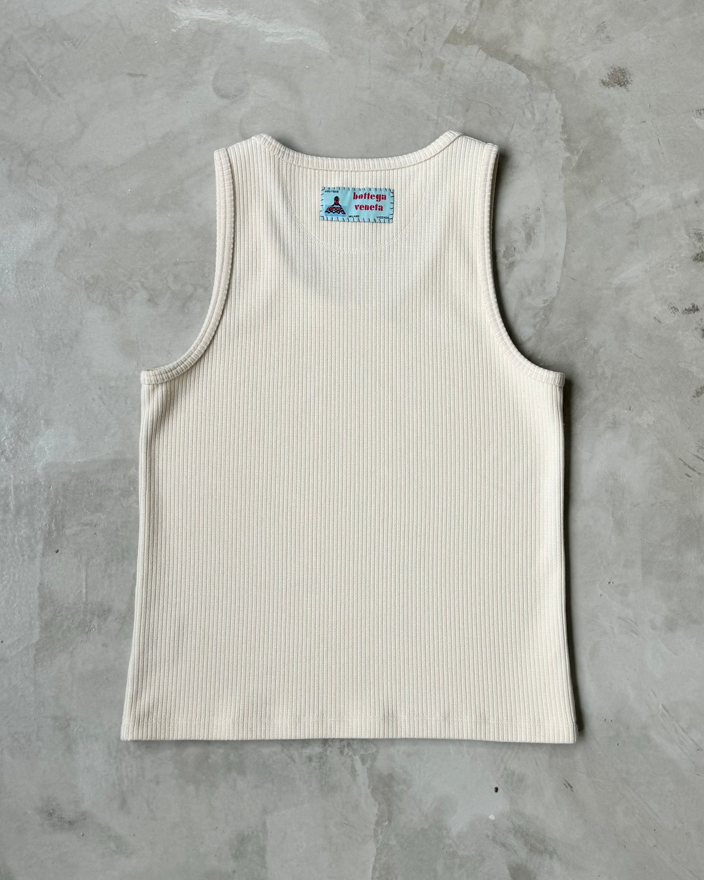 BOTTEGA VENETA RESORT 2024 COTTON RIB TANK TOP WITH LABEL