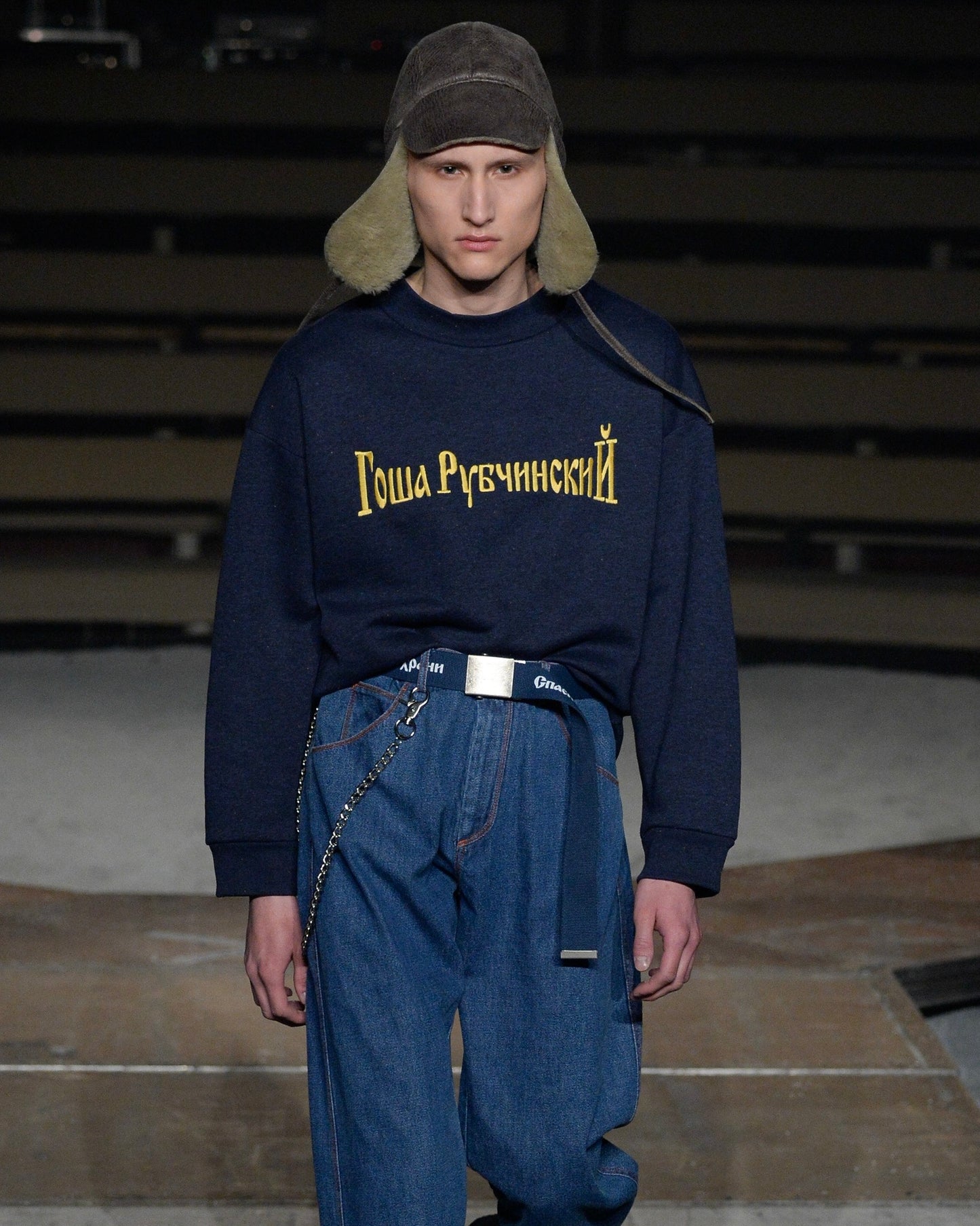 GOSHA RUBCHINSKIY FW16 EMBROIDERED LOGO SWEATSHIRT