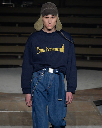 GOSHA RUBCHINSKIY FW16 EMBROIDERED LOGO SWEATSHIRT