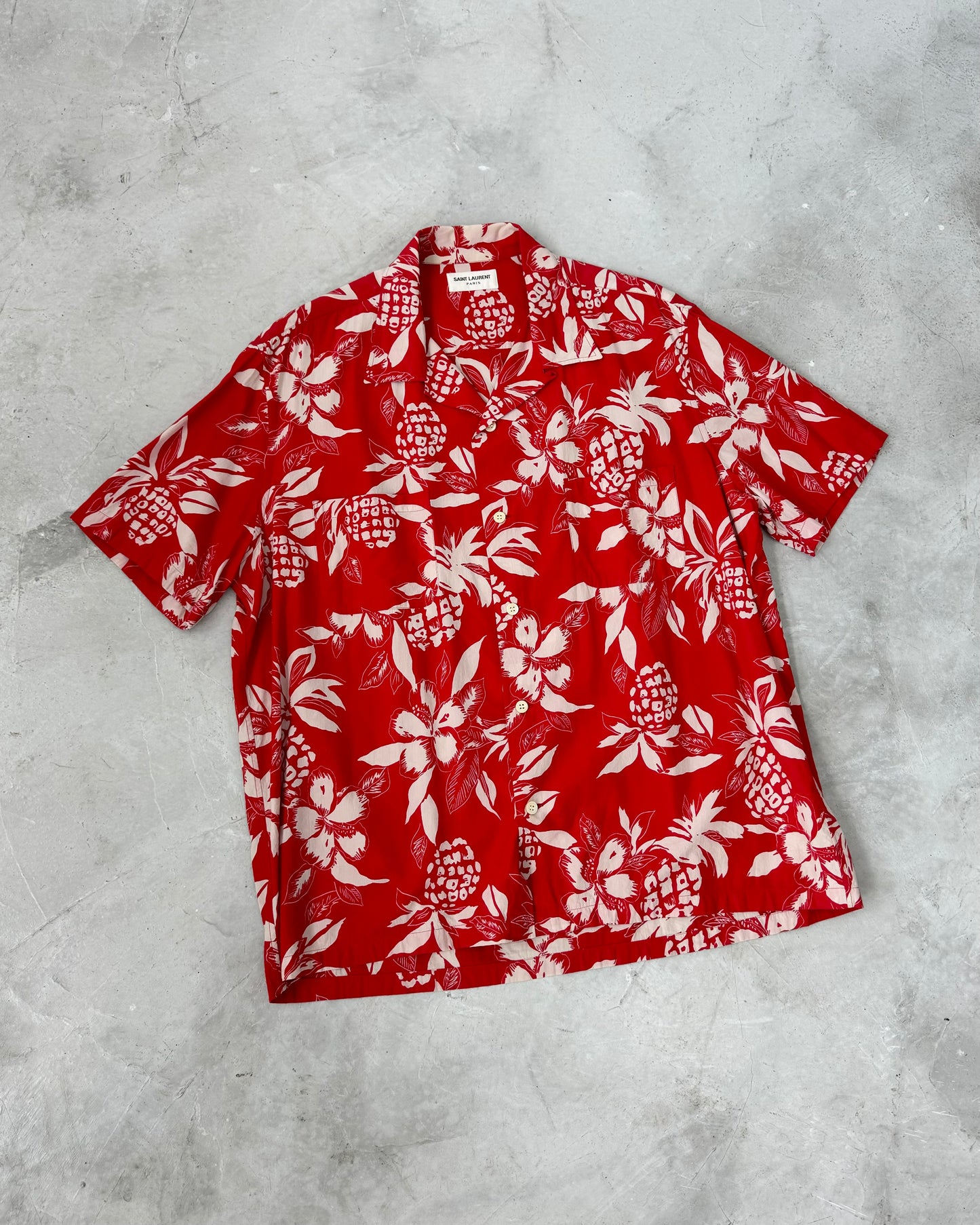 SAINT LAURENT SS16 HIBISCUS FLORAL PRINT SHIRT