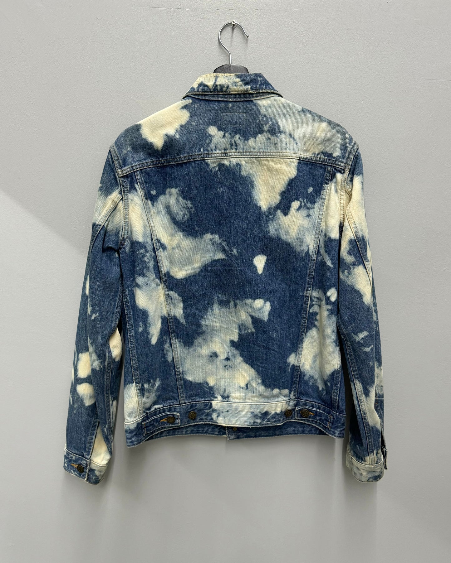 SAlNT LAURENT SS16 DESTROYED JEAN JACKET IN BLUE PUNK DENIM