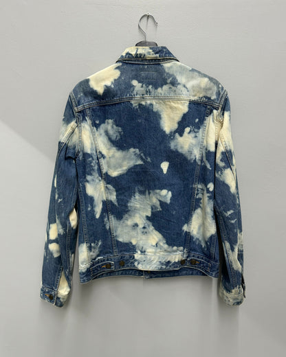 SAlNT LAURENT SS16 DESTROYED JEAN JACKET IN BLUE PUNK DENIM