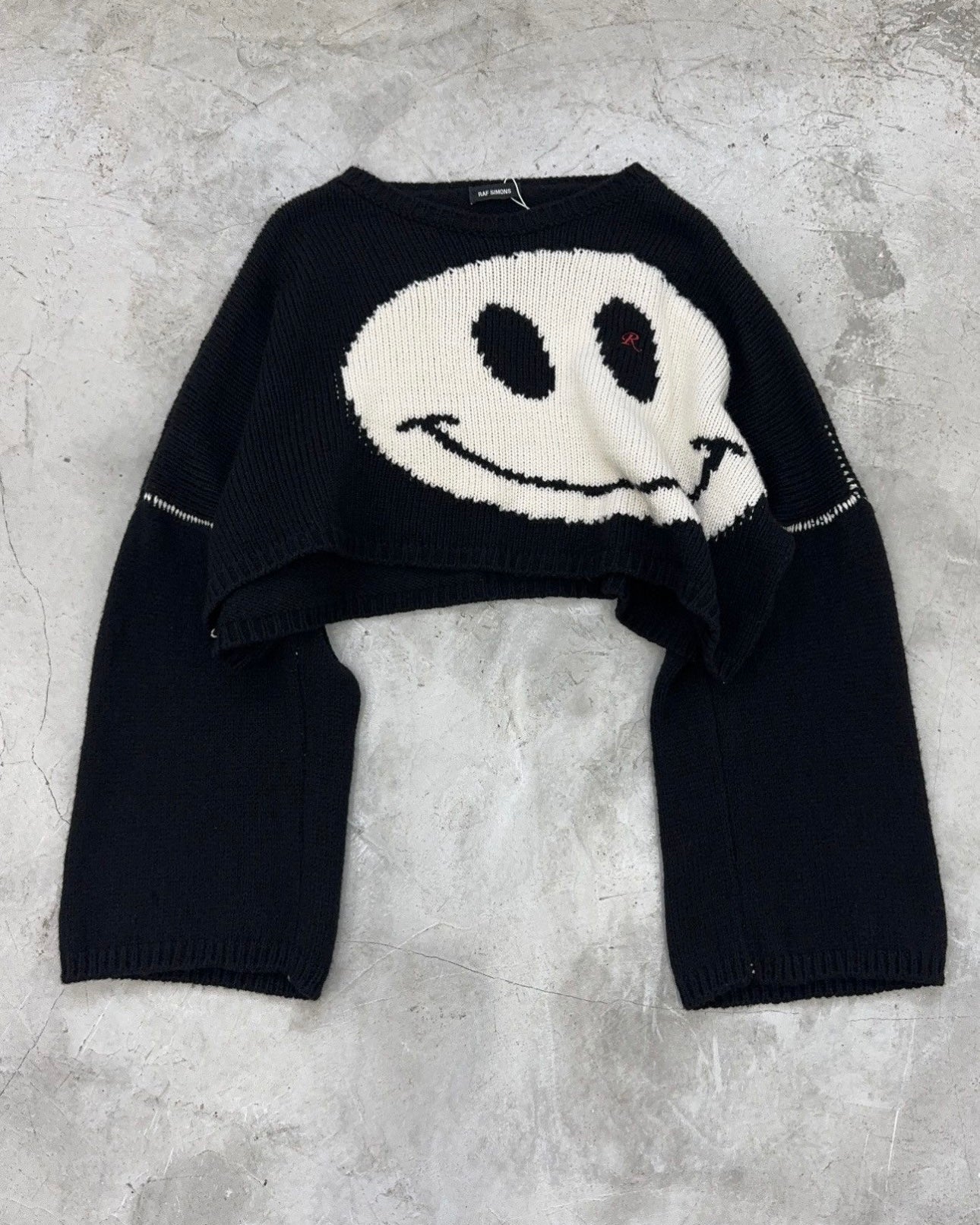 RAF SIMONS X SMILEY CROPPED SWEATER