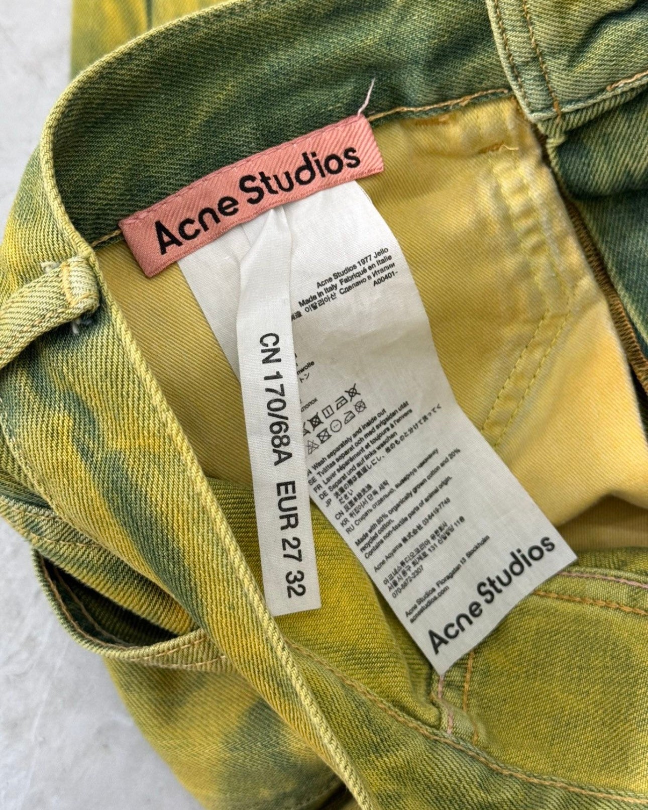 ACNE STUDIOS FW21 JELLO ACID WASHED DENIM JEANS