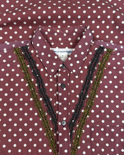 COMME DES GARCONS SHIRT BRAIDED POLKA DOT SHIRT