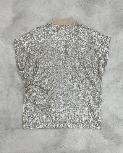 SAlNT LAURENT SS20 SEQUIN POLO SHIRT