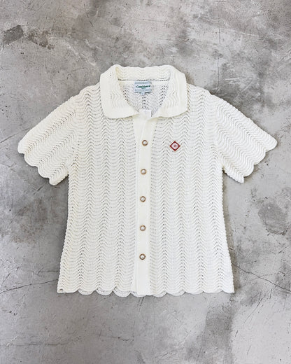 CASABLANCA SS23 WAVY GRADIENT CROCHET SHIRT