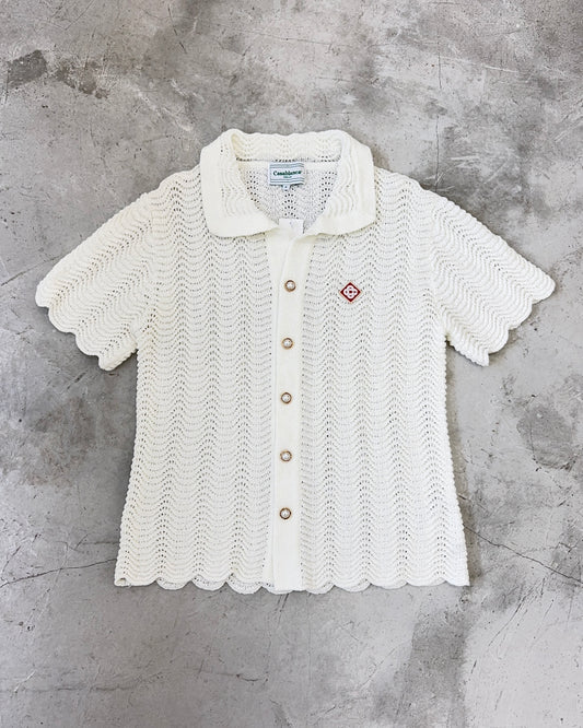 CASABLANCA SS23 WAVY GRADIENT CROCHET SHIRT