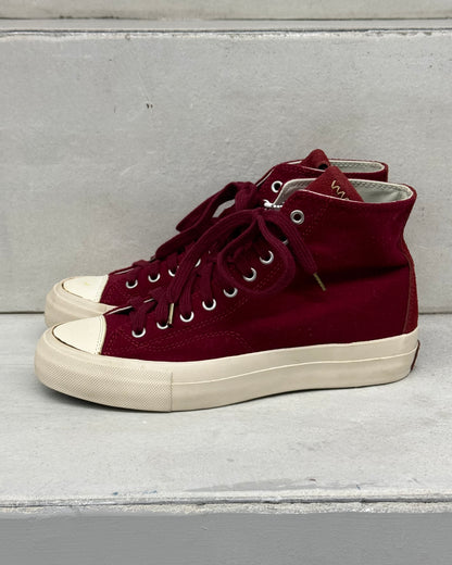 VISVIM FW17 SKAGWAY HI IN BURGUNDY SNEAKERS