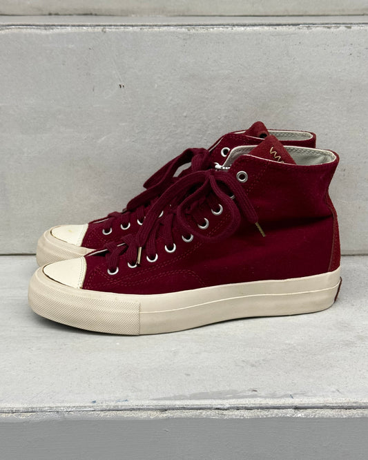 VISVIM FW17 SKAGWAY HI IN BURGUNDY SNEAKERS