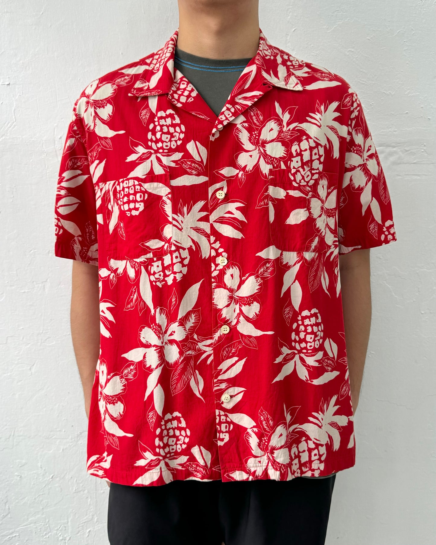 SAINT LAURENT SS16 HIBISCUS FLORAL PRINT SHIRT