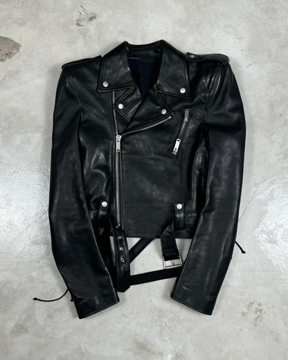 UNRAVEL PROJECT PRE-FALL 2018 CHOPPED LEATHER BIKER JACKET