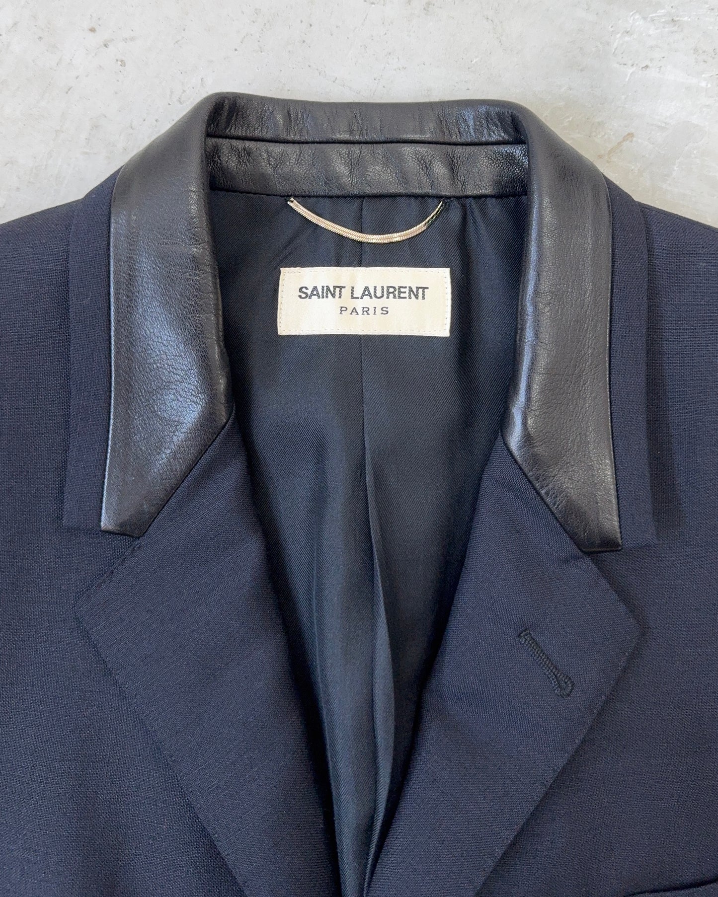 SAINT LAURENT SS13 LEATHER COLLAR BLAZER