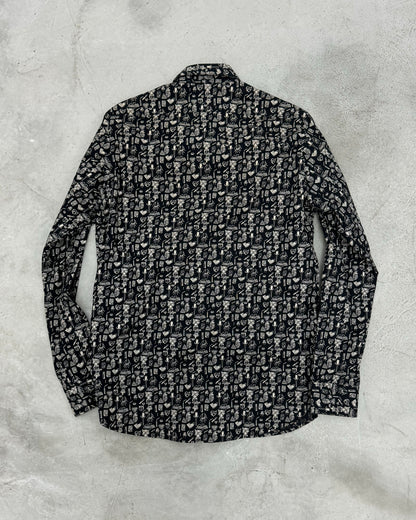 SAINT LAURENT FW14 HUNX&PUNX DOODLE SKETCH SHIRT