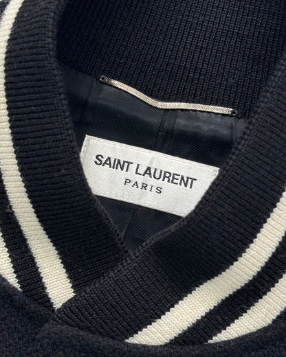 SAlNT LAURENT FW20 WOOL TEDDY VARSITY JACKET