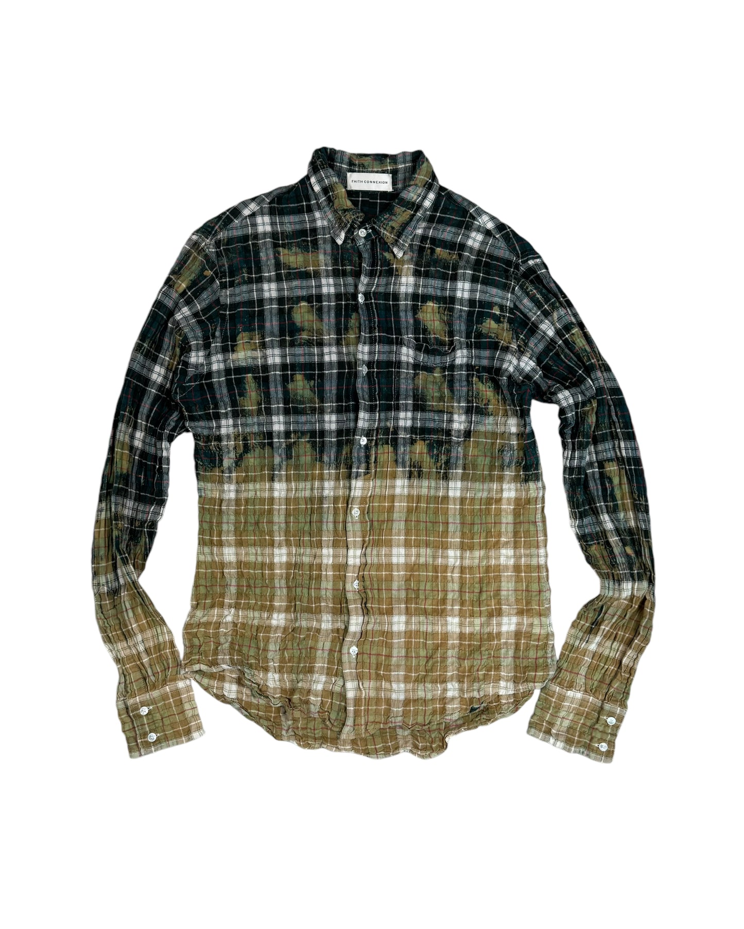 FAITH CONNEXION CHECK PLAID BLEACHED SHIRT