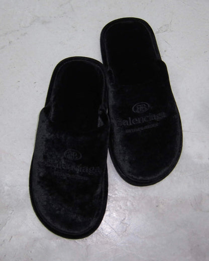 BALENCIAGA SS20 HOTEL VELVET SLIPPER