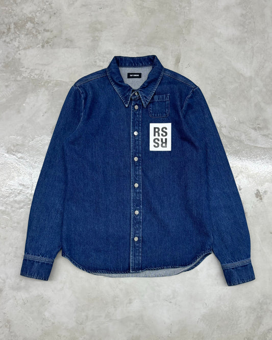 RAF SIMONS SS16 DENIM PATCH SHIRT