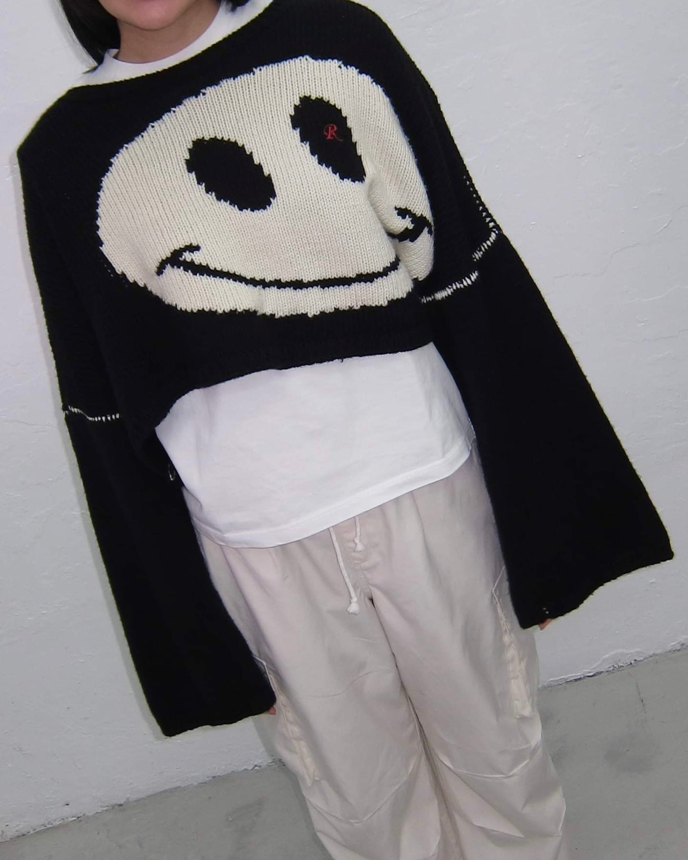 RAF SIMONS X SMILEY CROPPED SWEATER – blocstore